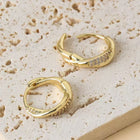 Kolczyki Twisted Zircon Hoops – Złote Kolczyki z Cyrkoniami