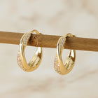 Kolczyki Twisted Zircon Hoops – Złote Kolczyki z Cyrkoniami