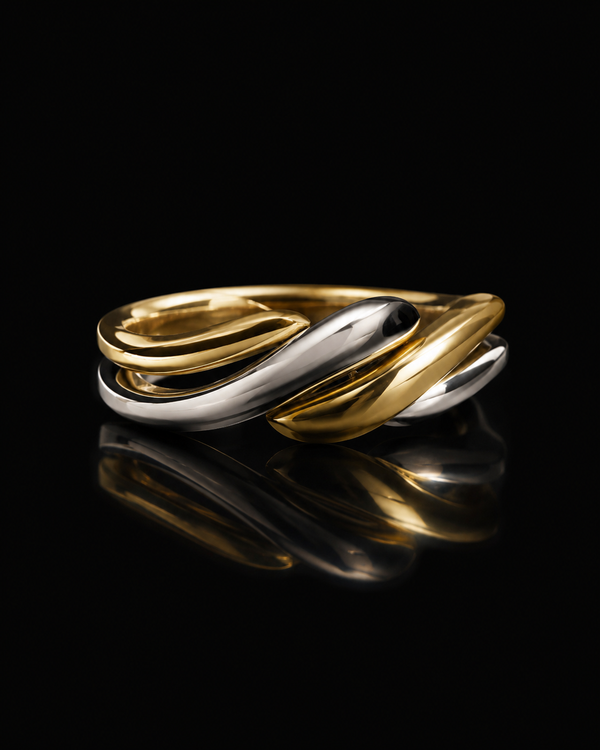 Pierścionek Water Ripple – Asymetryczny Design