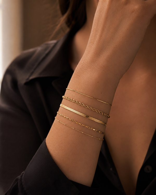Bransoletka Chain Stack – Pozłacana Bransoletka Łańcuszkowa